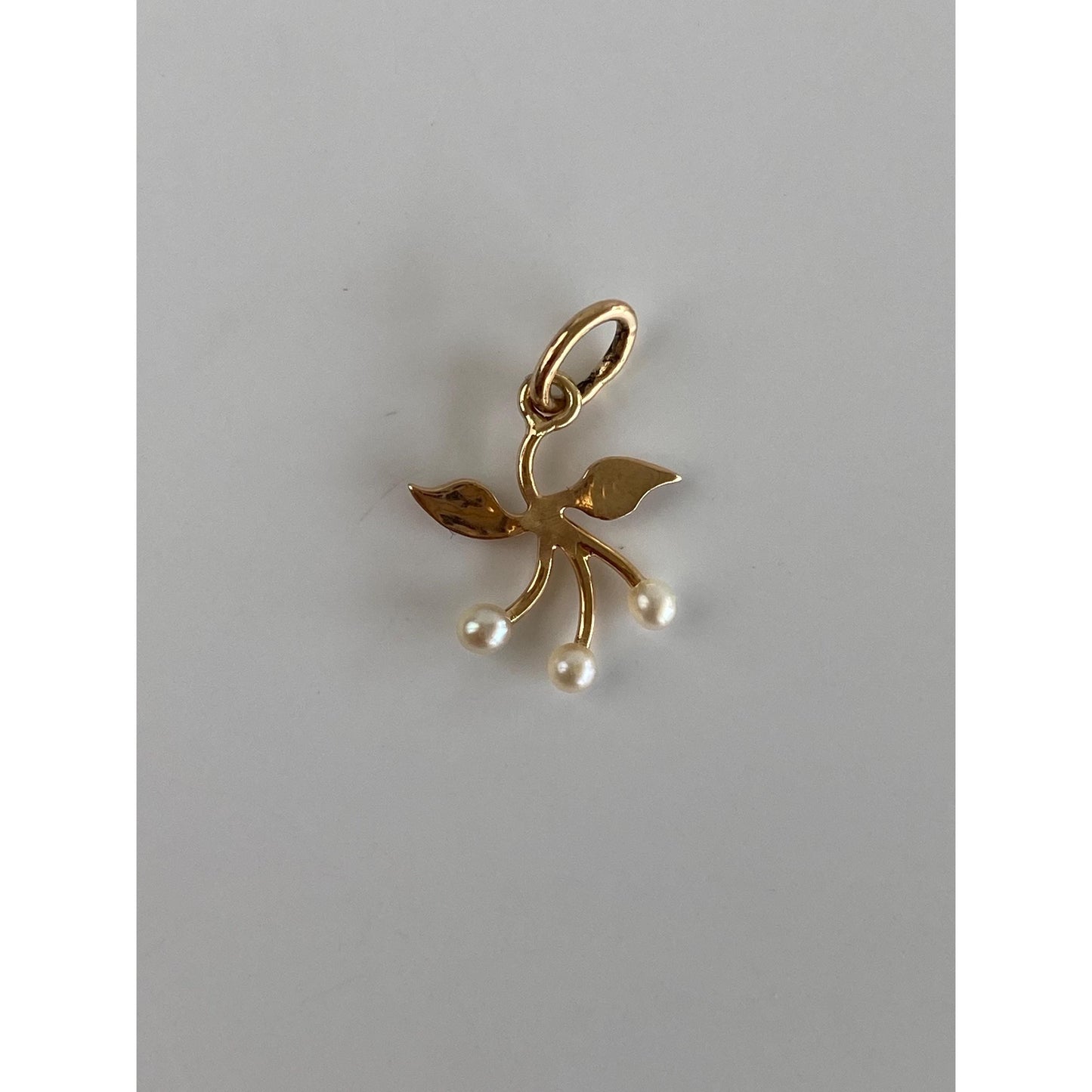 Vintage Solid 14k Yellow Gold Seed Pearl Berries Stick Pin Conversion Charm