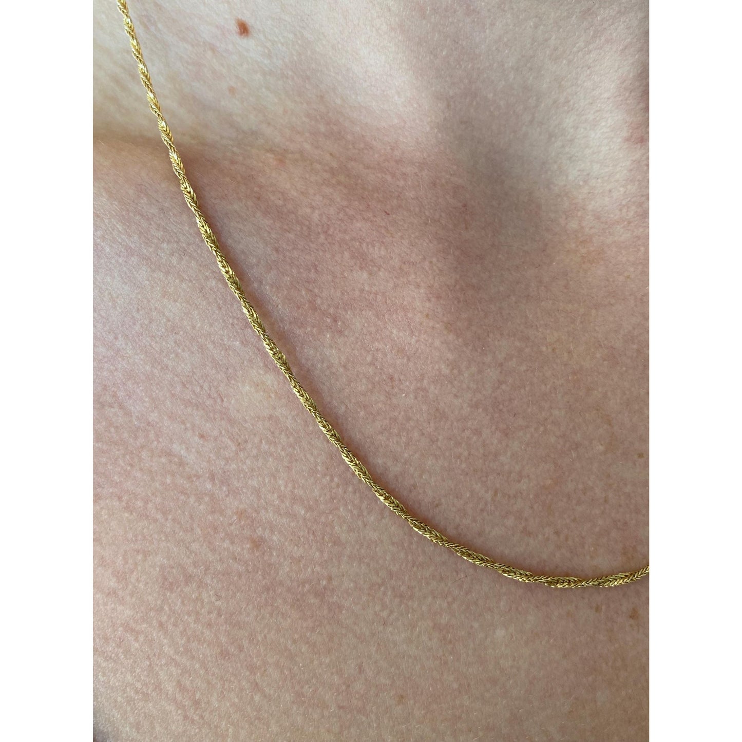 Vintage Solid 14k Yellow Gold Twist Chain Necklace - 19 inches