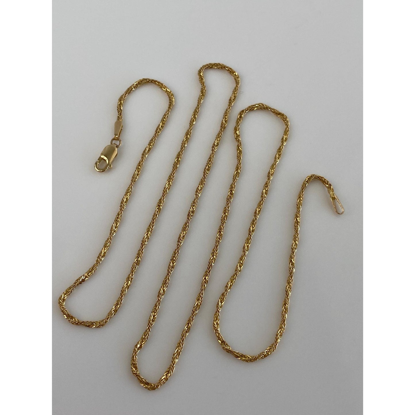 Vintage Solid 14k Yellow Gold Twist Chain Necklace - 19 inches