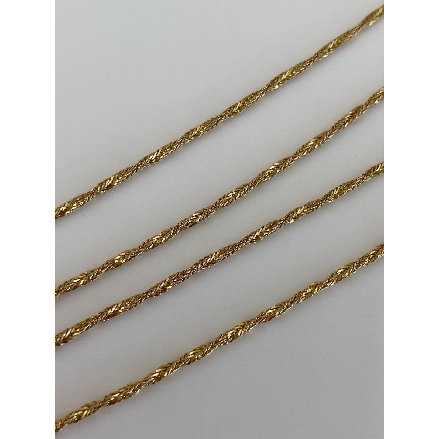 Vintage Solid 14k Yellow Gold Twist Chain Necklace - 19 inches