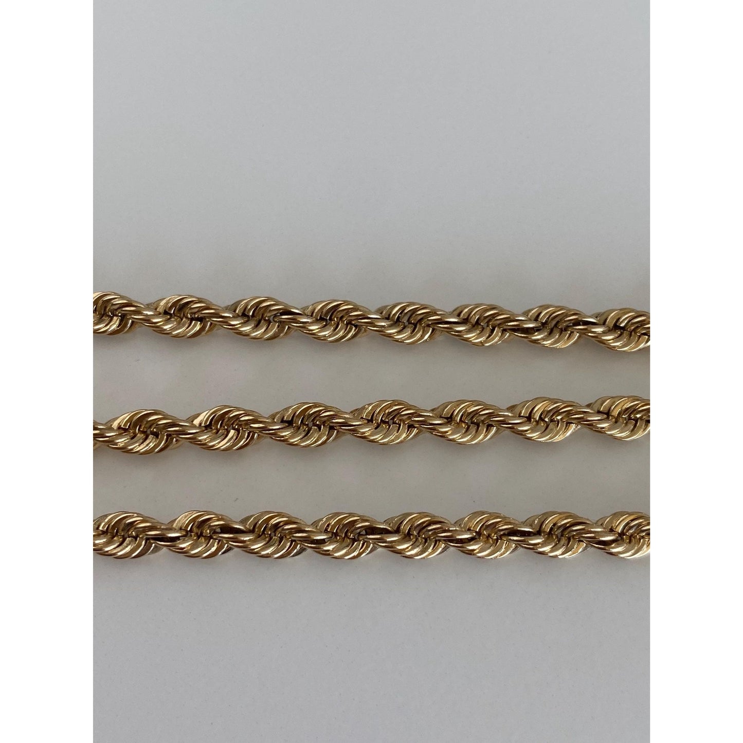 Vintage Solid 14k Yellow Gold Rope Chain Necklace - 15.25 inches