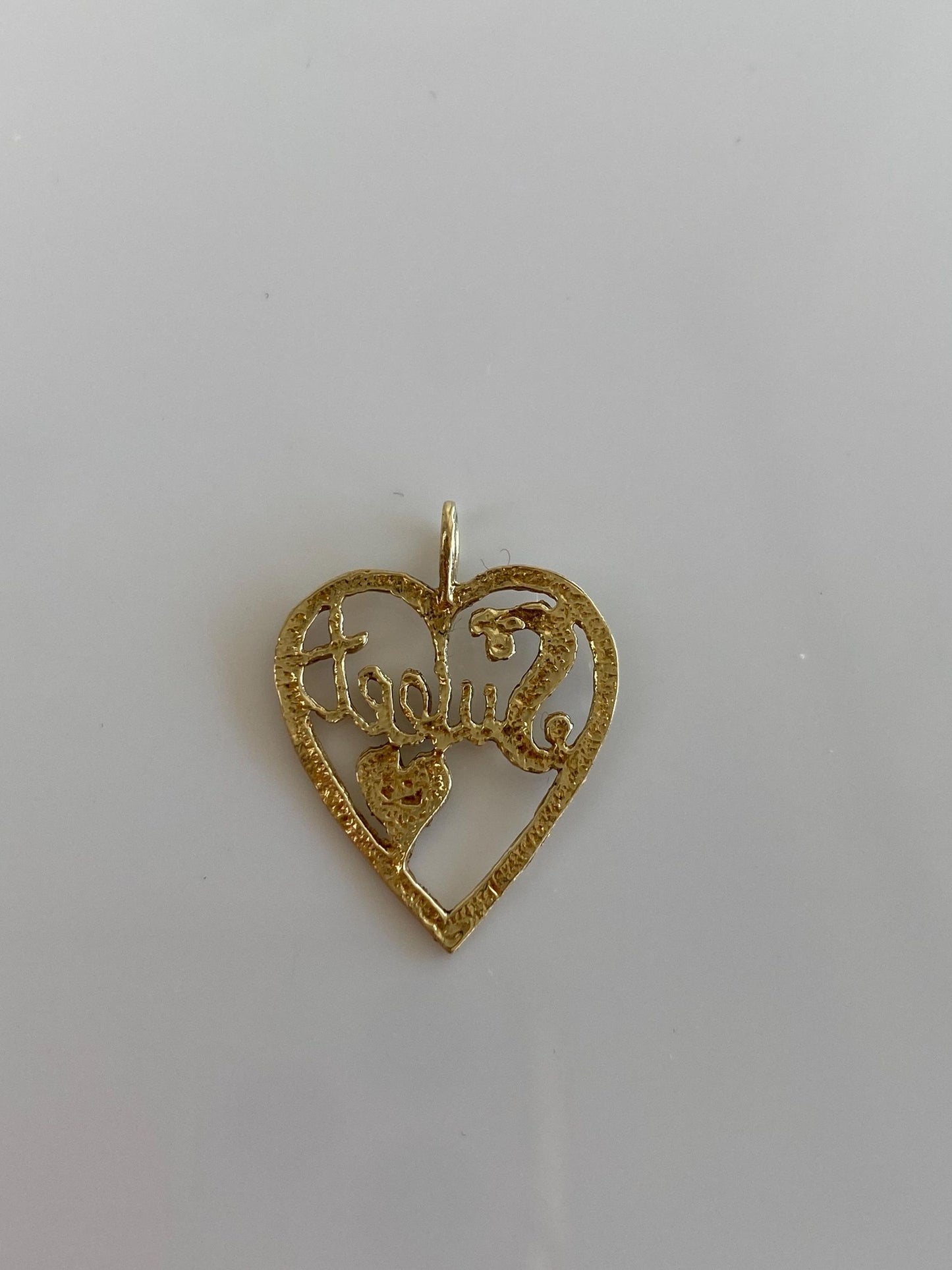 Vintage Solid 14k Yellow Gold 'Sweet' Heart Charm