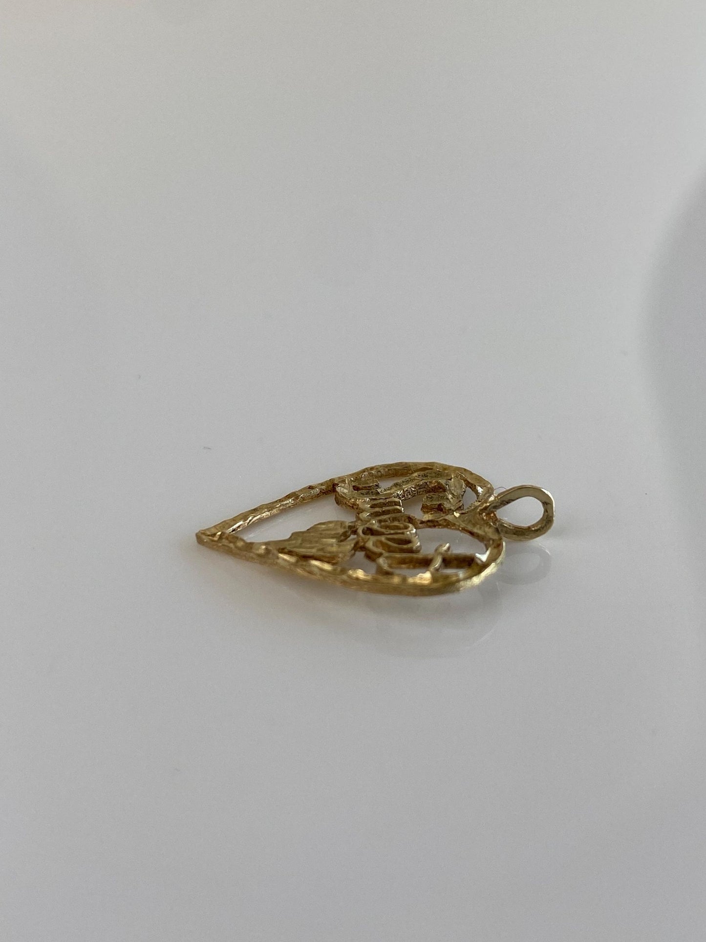 Vintage Solid 14k Yellow Gold 'Sweet' Heart Charm