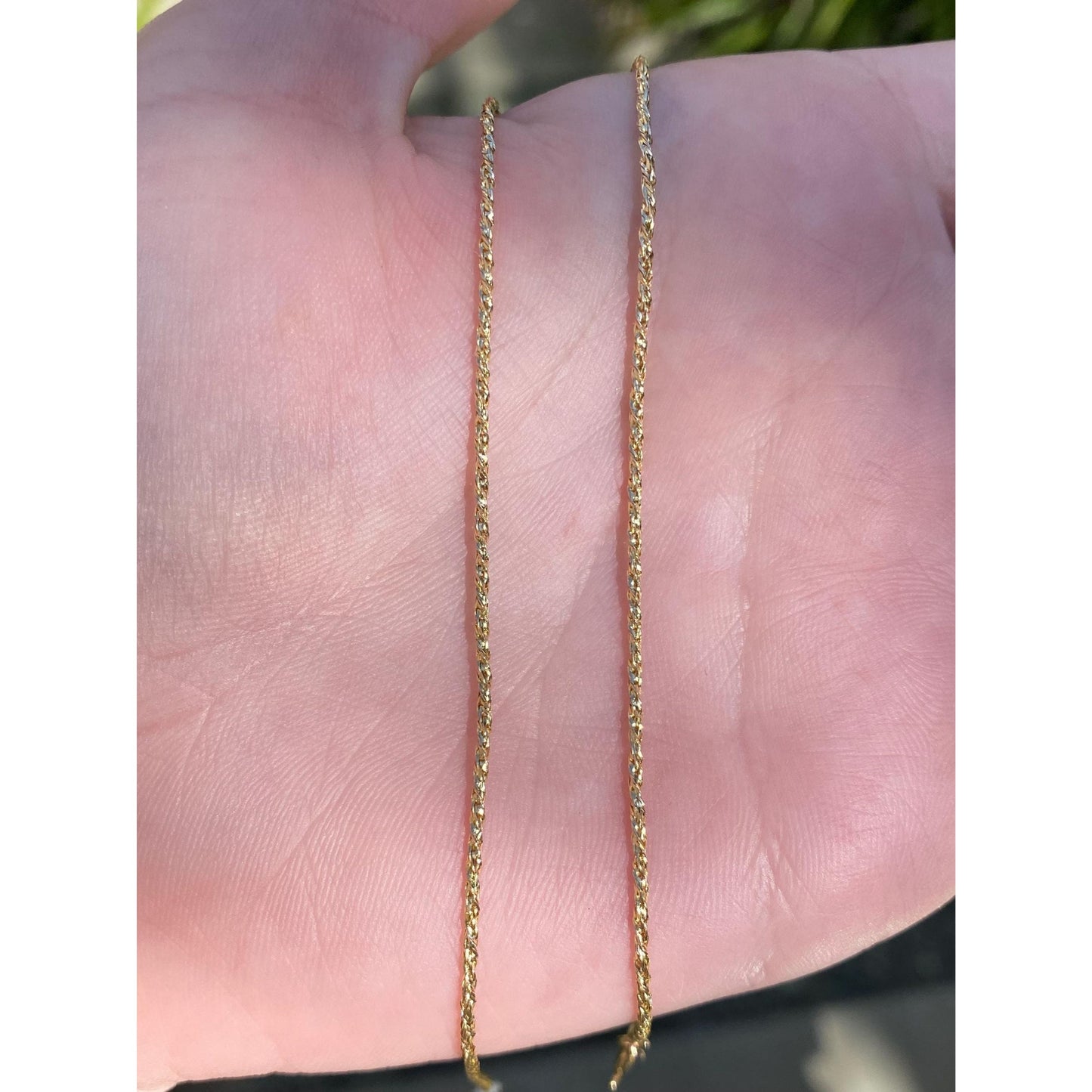 Vintage Solid 14k Yellow Gold Twist Chain Necklace - 16 inches