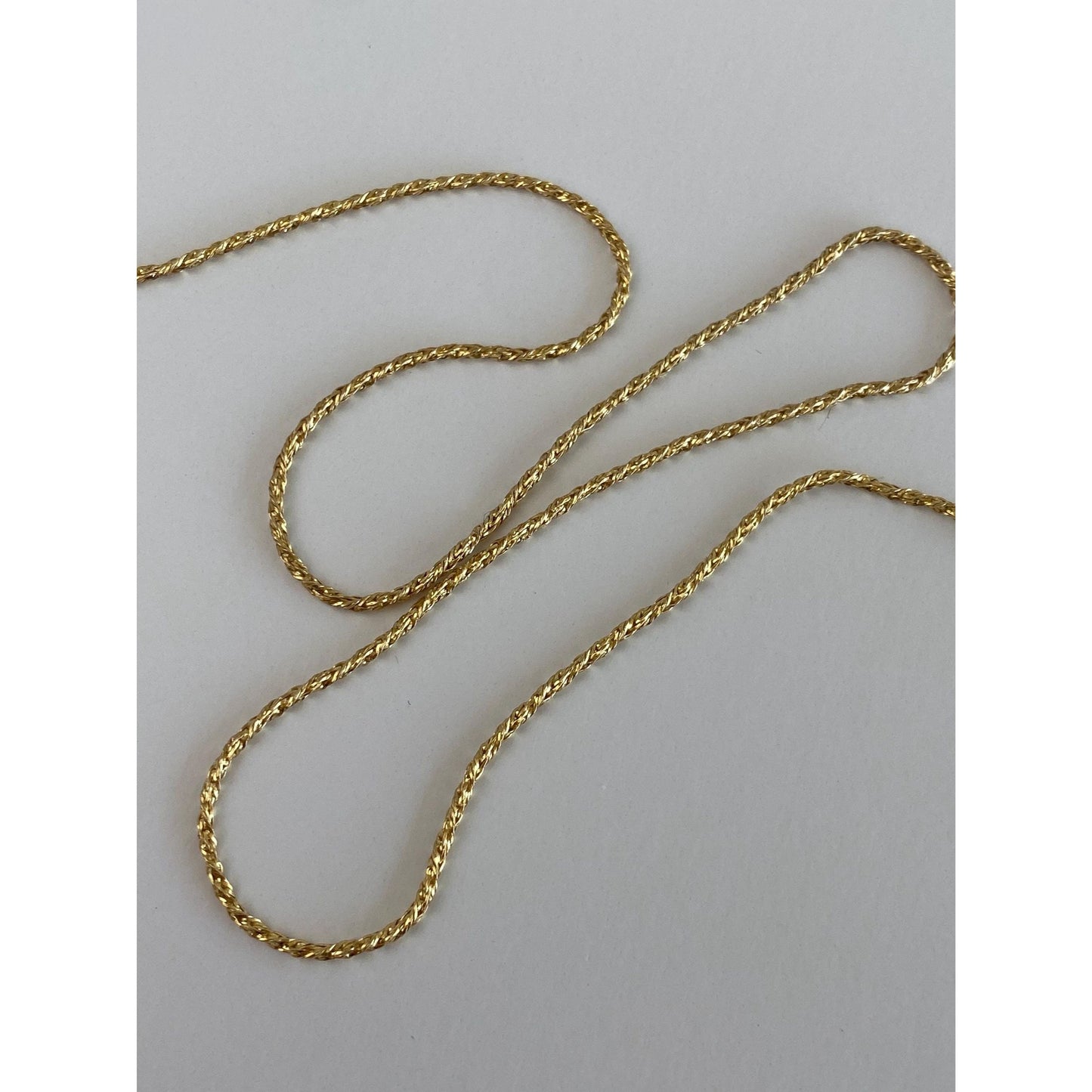 Vintage Solid 14k Yellow Gold Twist Chain Necklace - 16 inches