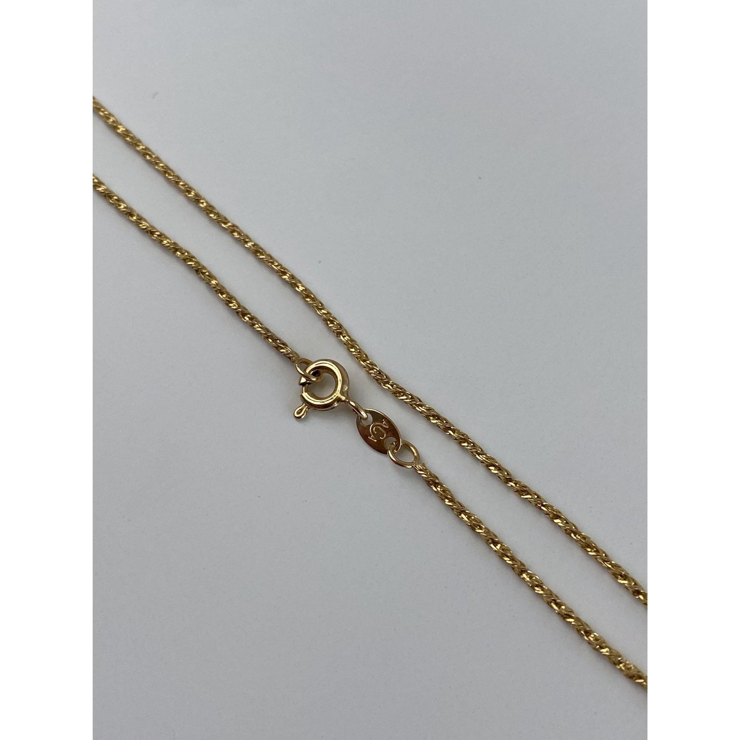 Vintage Solid 14k Yellow Gold Twist Chain Necklace - 16 inches