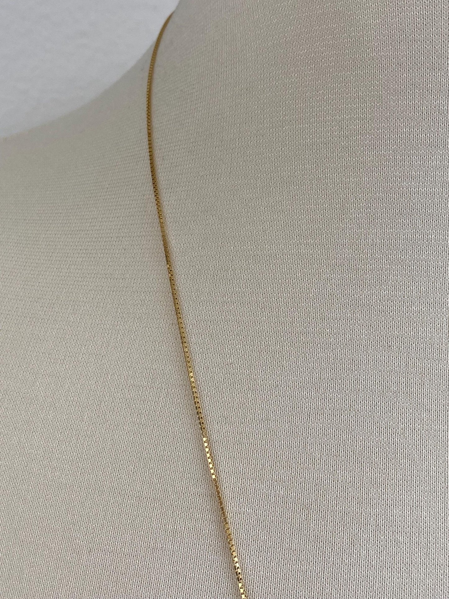 Vintage Solid 14k Yellow Gold Long Box Chain Necklace - 24.25 inches