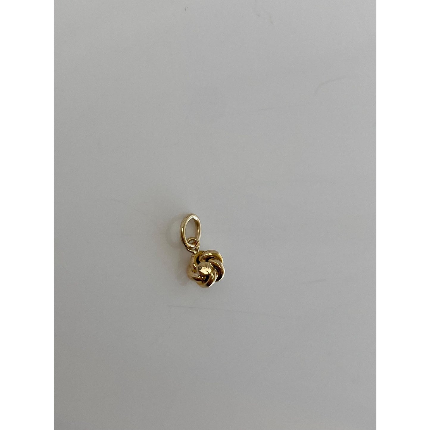 Vintage Solid 14k Yellow Gold Diamond Tiny Knot Charm