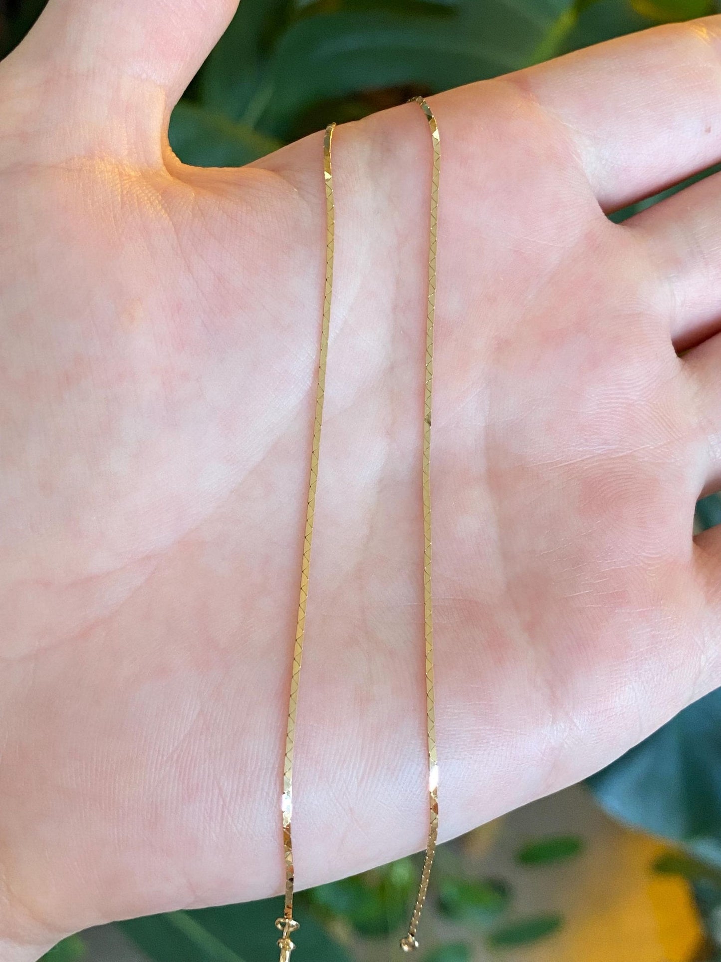 Vintage Solid 14k Yellow Gold Triangle Link Chain Necklace - 16.5 inches