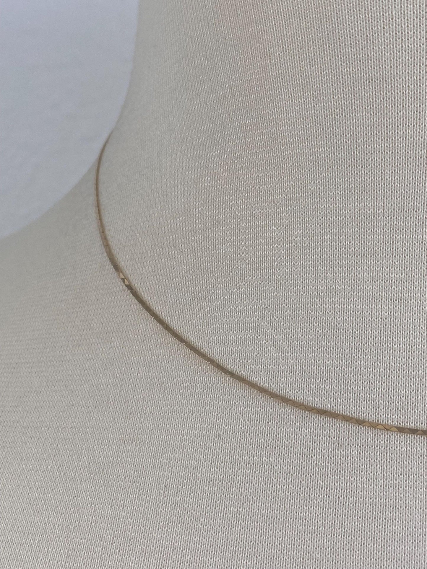 Vintage Solid 14k Yellow Gold Triangle Link Chain Necklace - 16.5 inches