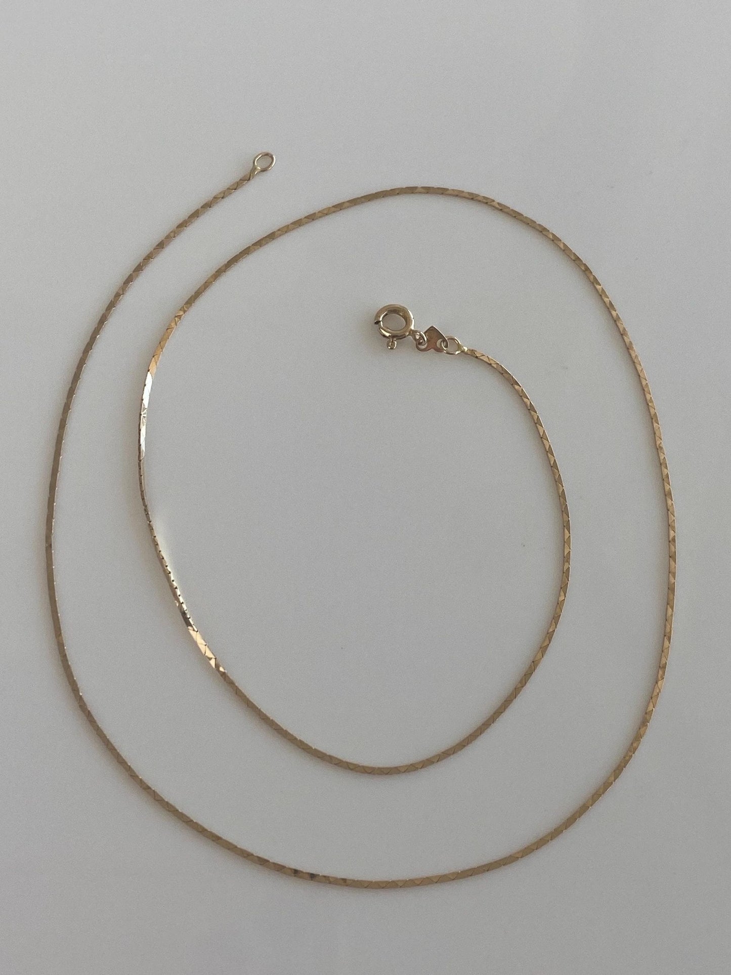 Vintage Solid 14k Yellow Gold Triangle Link Chain Necklace - 16.5 inches