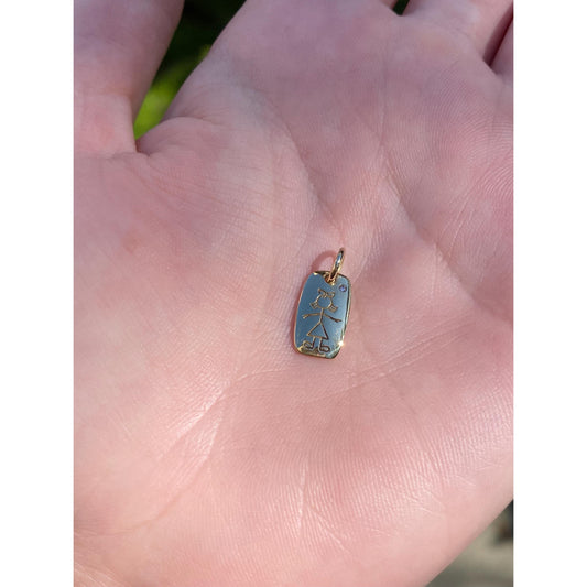 Vintage Solid 14k Yellow Gold Diamond Little Girl Name Charms