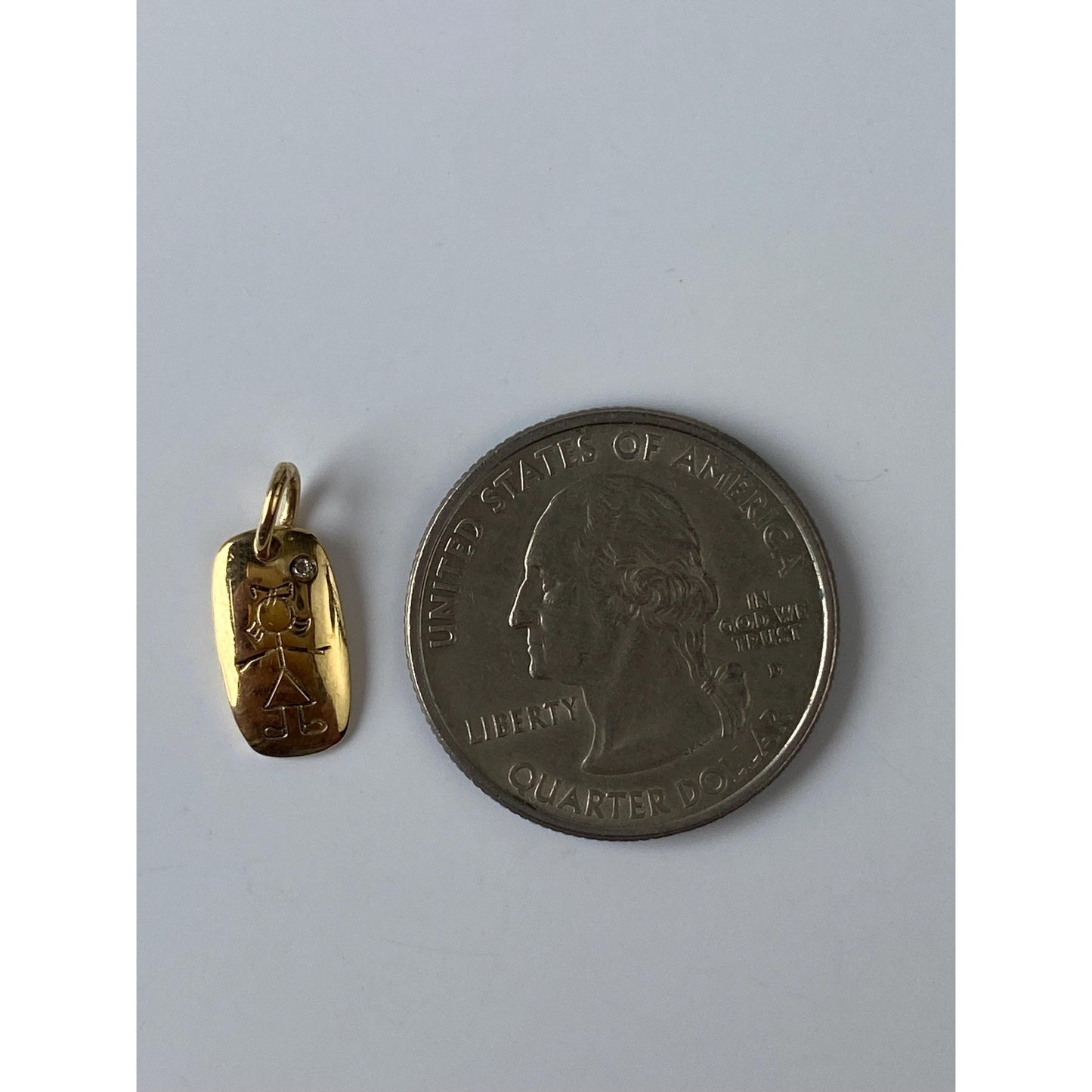 Vintage Solid 14k Yellow Gold Diamond Little Girl Name Charms