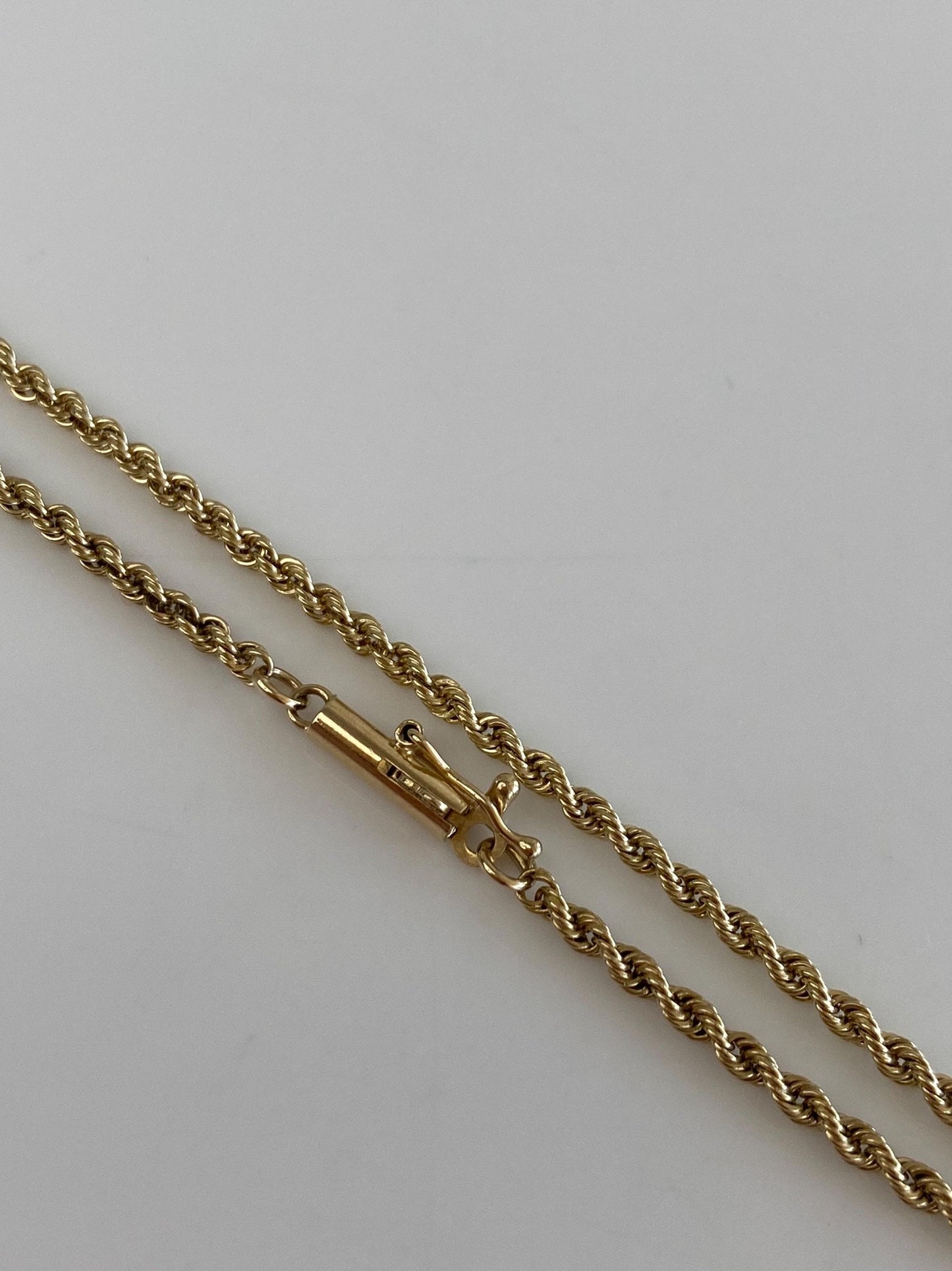 Vintage Solid 14k Yellow Gold Rope Chain Bracelet - 7 inches