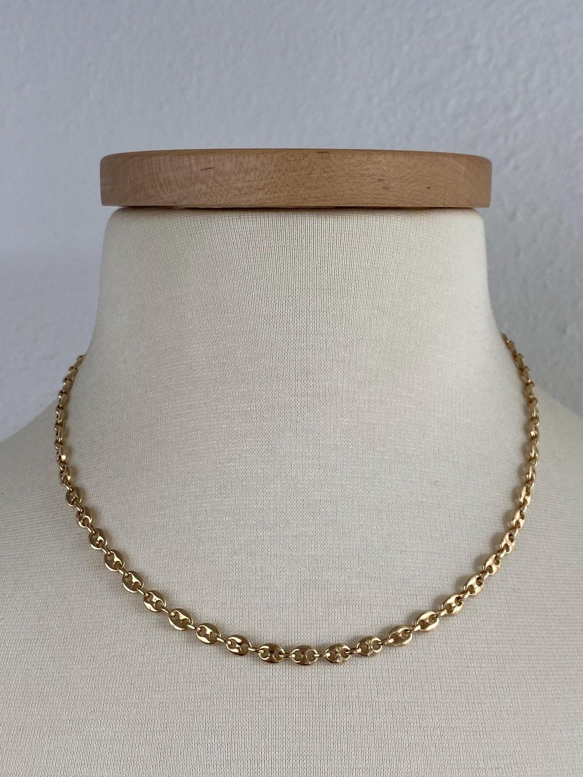 Solid 14k Yellow Gold Mariner Link Chain Necklace - 18 inches