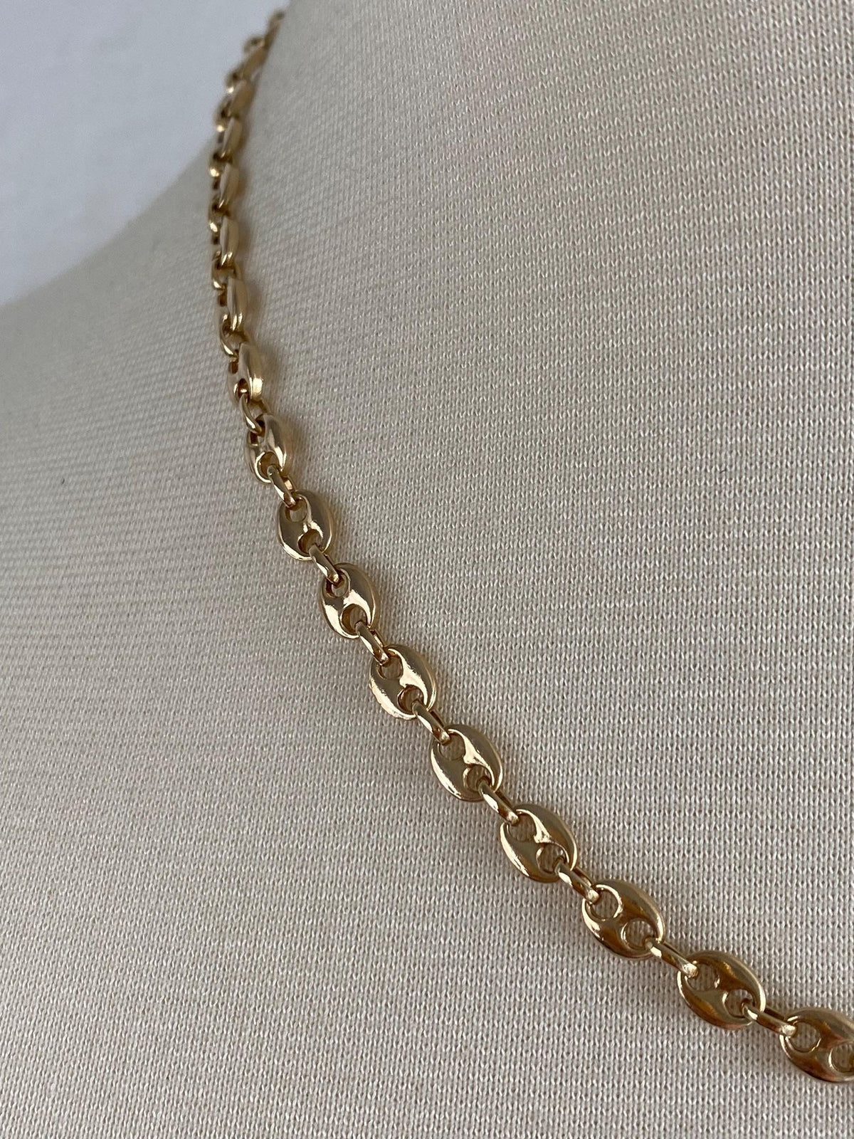 Solid 14k Yellow Gold Mariner Link Chain Necklace - 18 inches