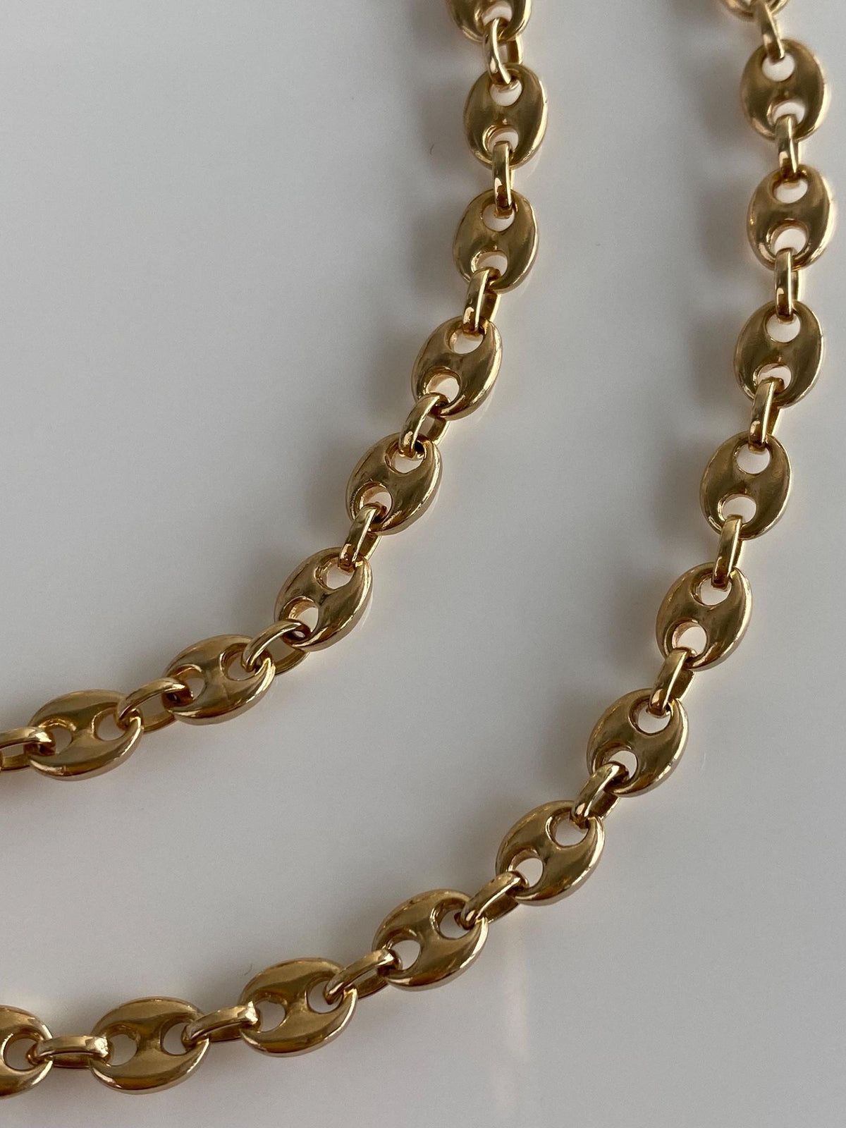 Solid 14k Yellow Gold Mariner Link Chain Necklace - 18 inches