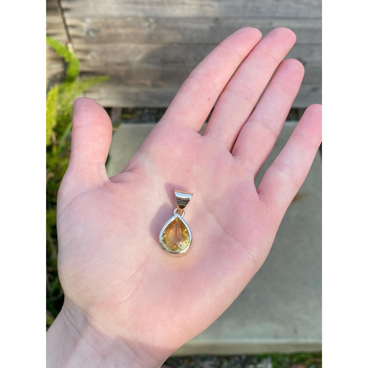 Solid 14k Yellow Gold Citrine Charm