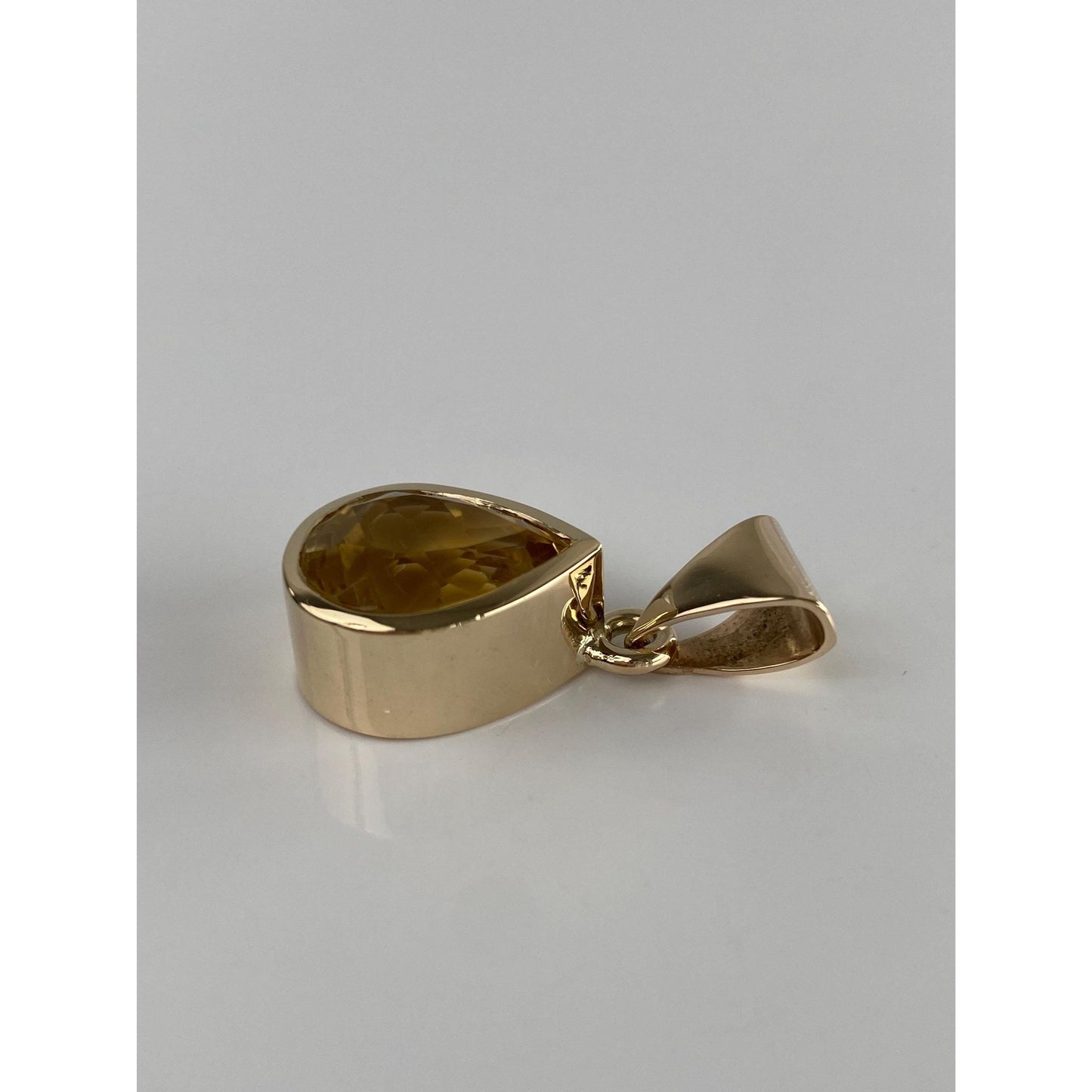 Solid 14k Yellow Gold Citrine Charm