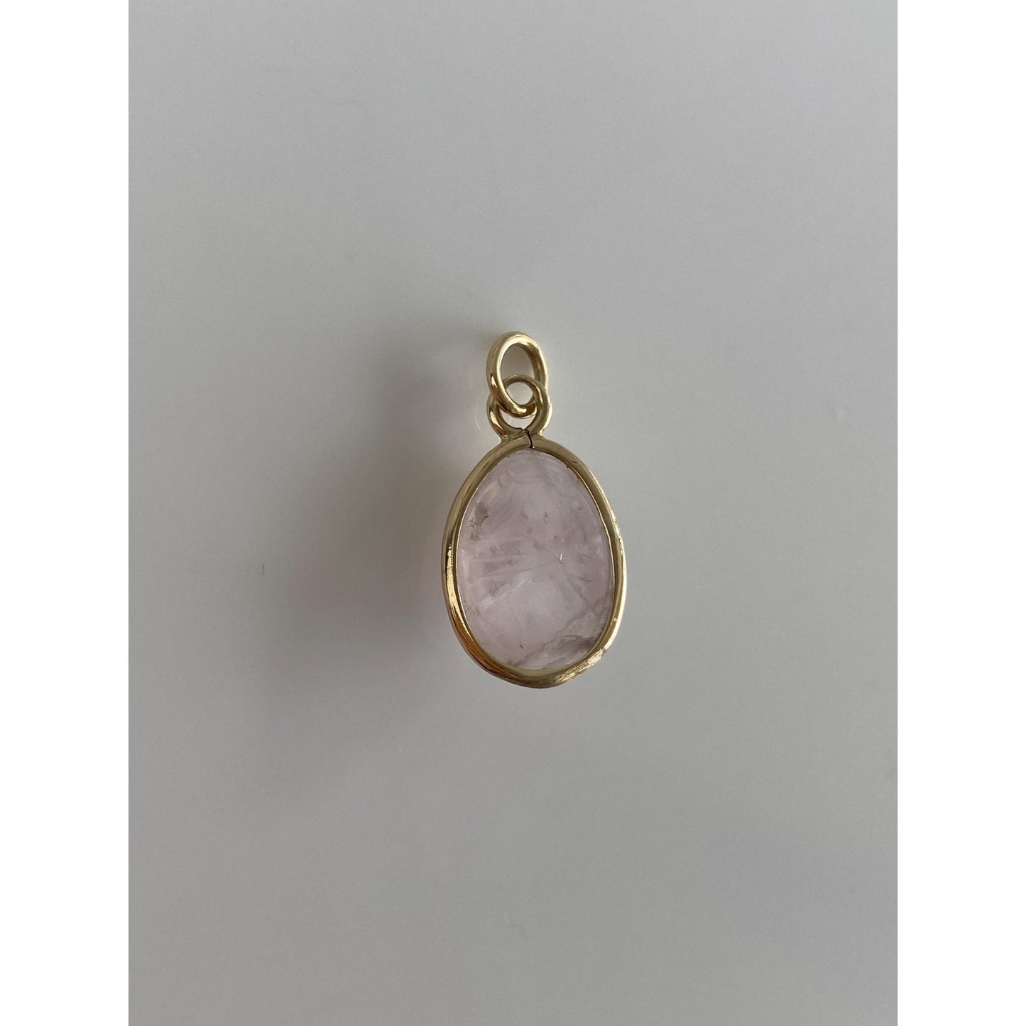Vintage Solid 14k Yellow Gold Rose Quartz Scarab Charm