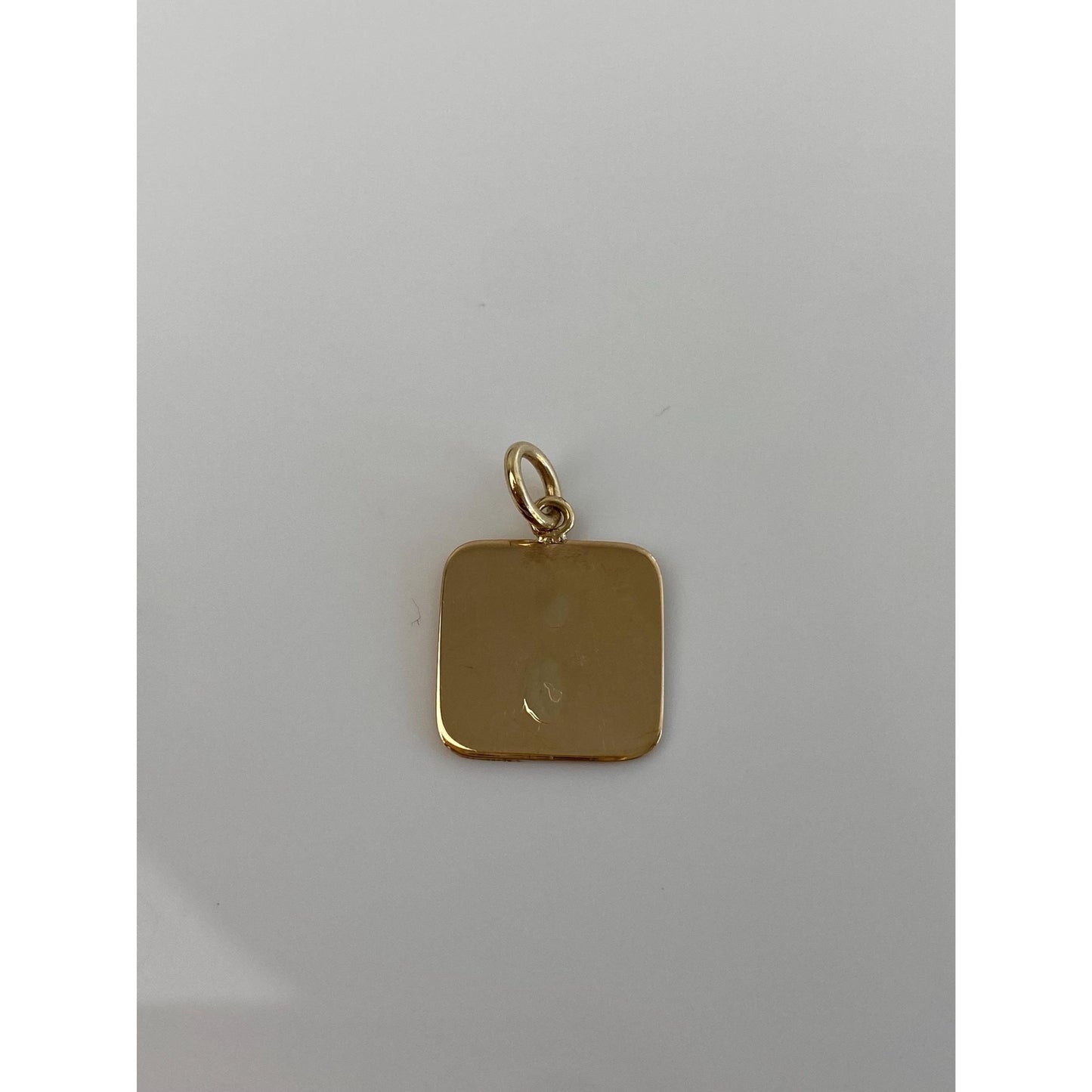 Vintage Solid 14k Yellow Gold Lined Design Cufflink Conversion Charm