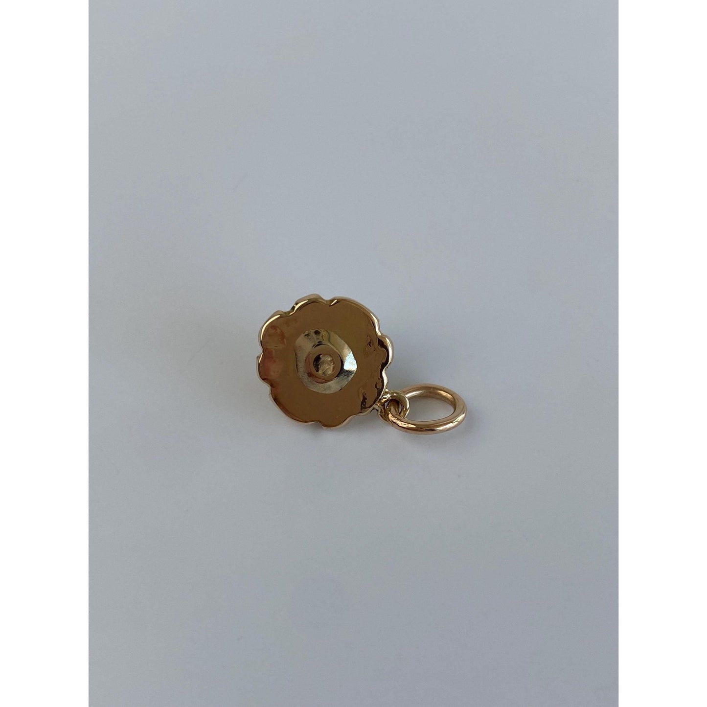 Solid 14k Yellow Gold Turquoise Charm