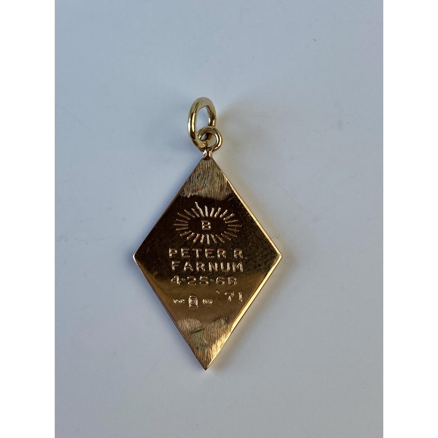 Vintage Solid 10k Yellow Gold Black Enamel Fraternity Charm