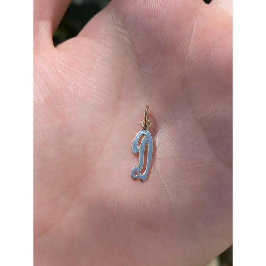 Solid 14k Yellow Gold Initial 'D' Charm
