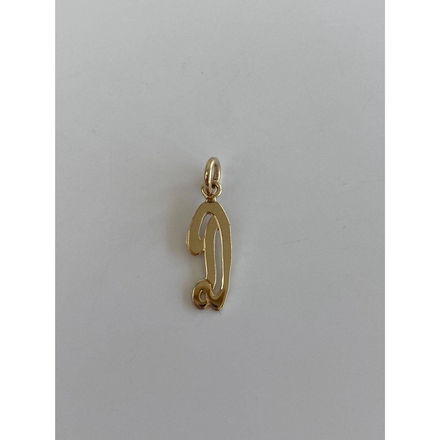 Solid 14k Yellow Gold Initial 'D' Charm