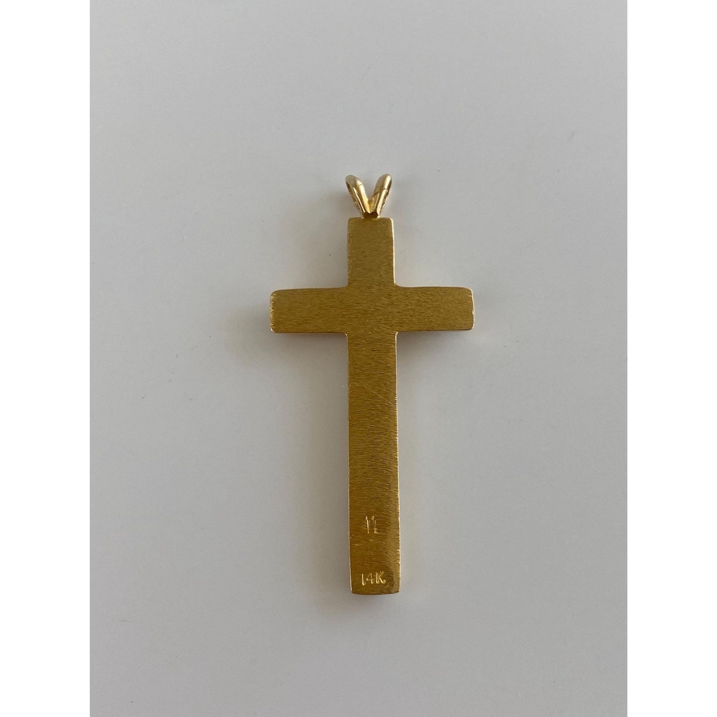 Vintage Solid 14k Yellow Gold Nugget Cross Charm