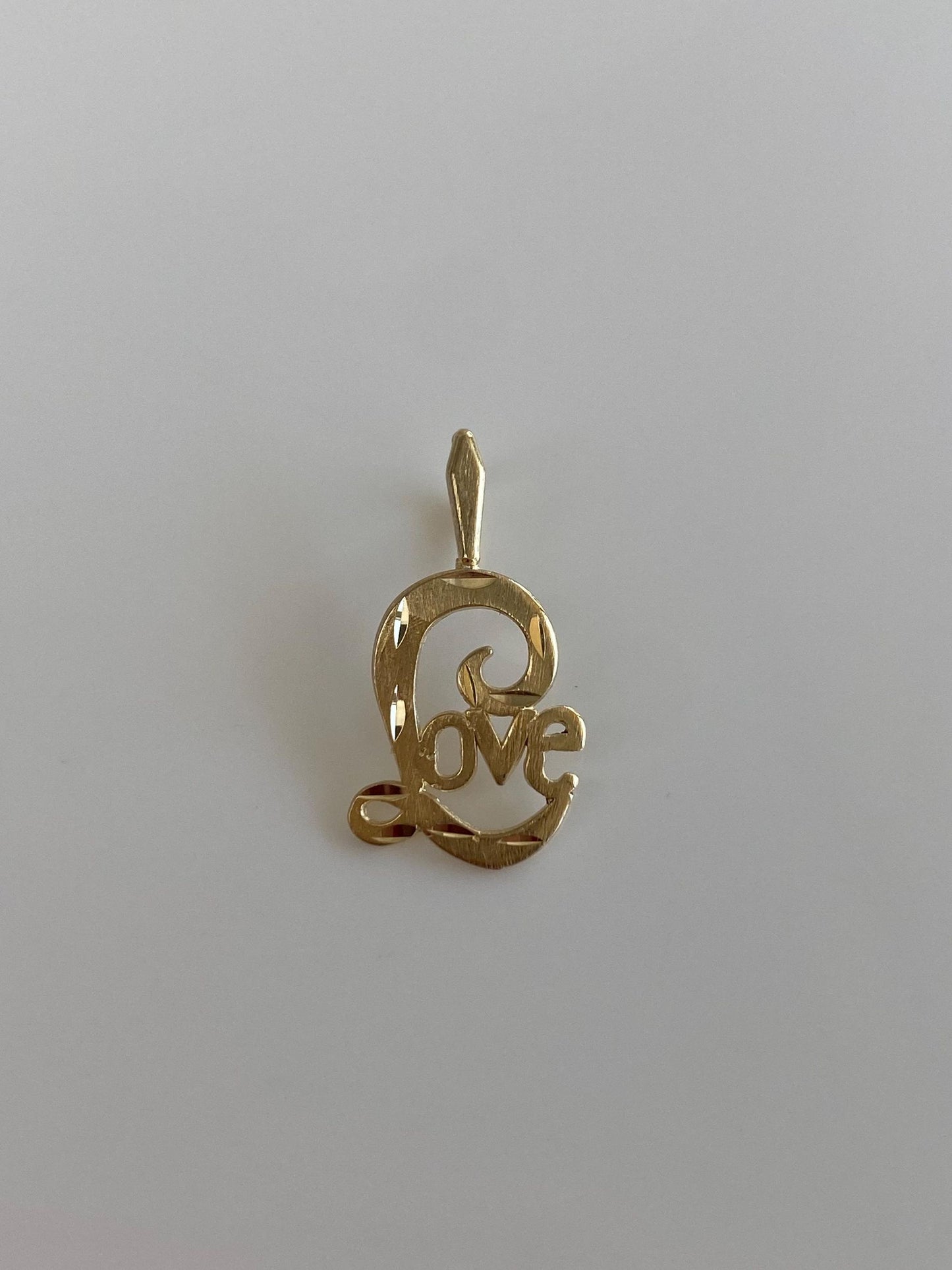 Vintage Solid 14k Yellow Gold 'Love' Charm