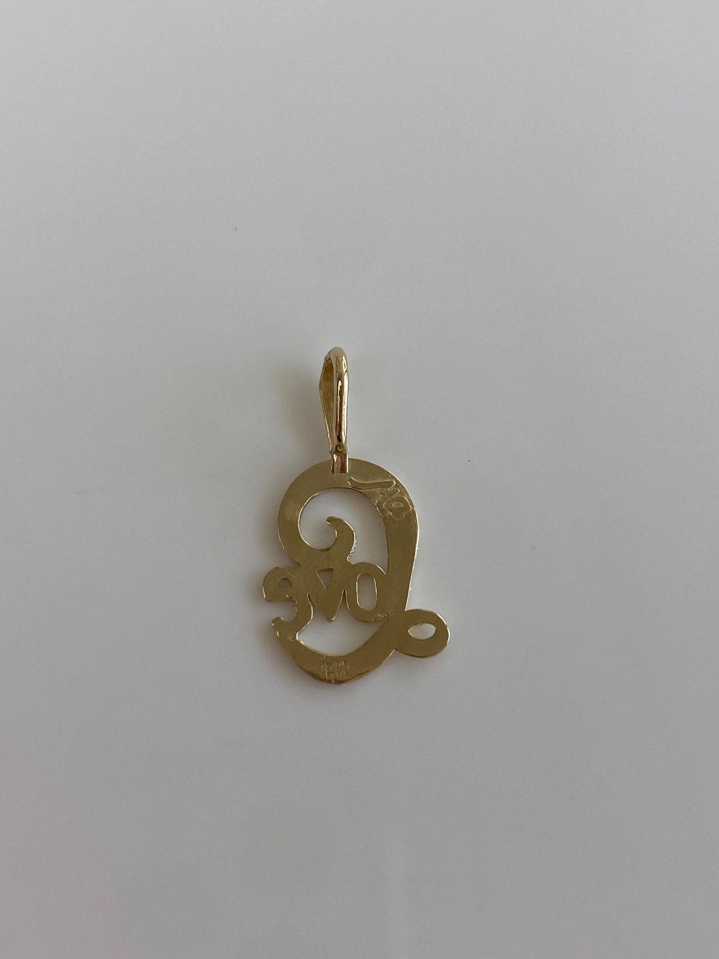 Vintage Solid 14k Yellow Gold 'Love' Charm
