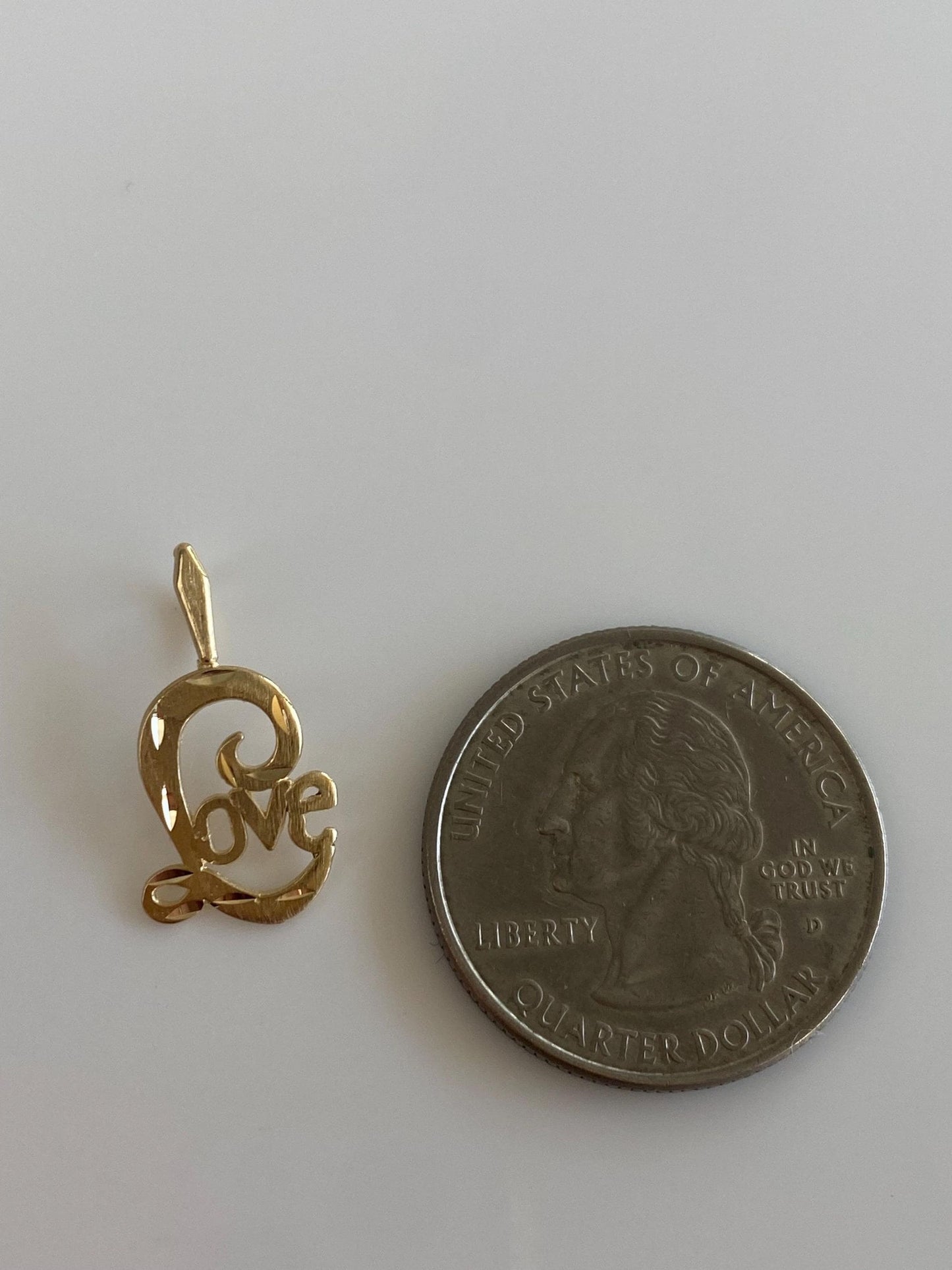 Vintage Solid 14k Yellow Gold 'Love' Charm
