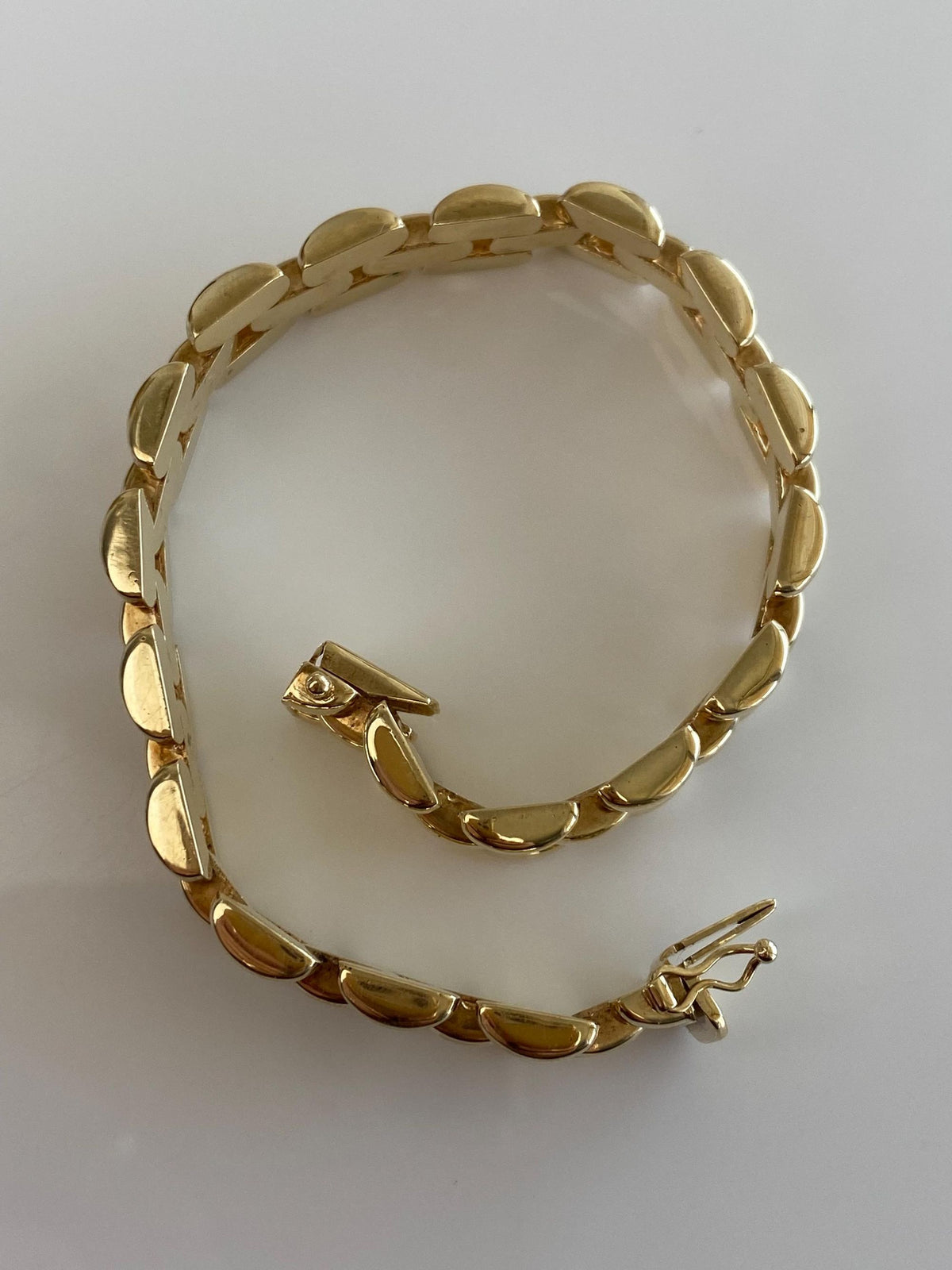 Vintage Solid 14k Yellow Gold Watch Band Link Bracelet - 7 inches