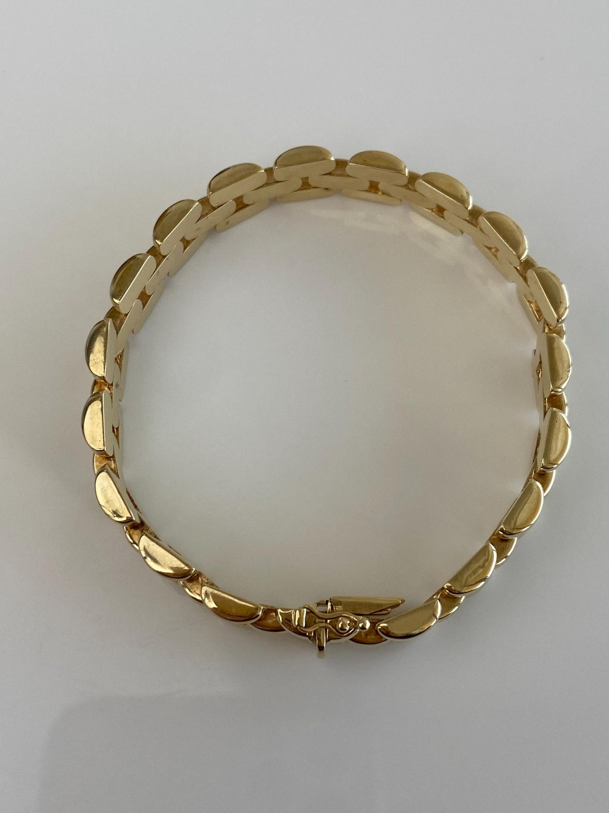Vintage Solid 14k Yellow Gold Watch Band Link Bracelet - 7 inches