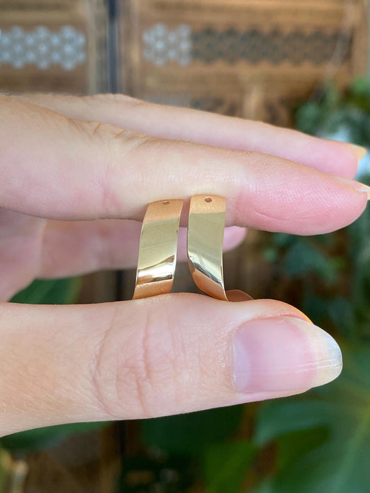 Vintage Solid 14k Yellow Gold Flat Twist Earring Jackets