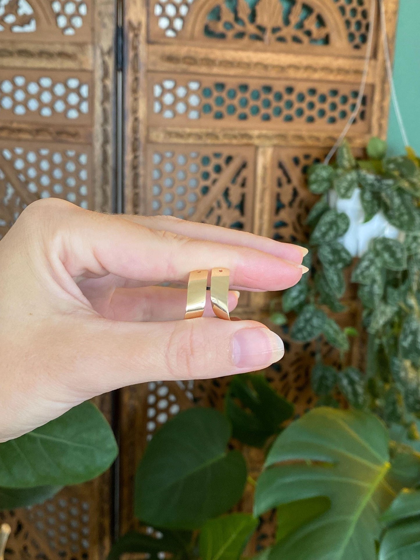 Vintage Solid 14k Yellow Gold Flat Twist Earring Jackets