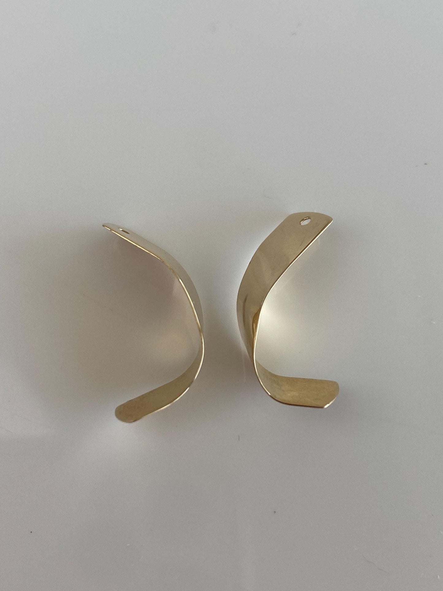 Vintage Solid 14k Yellow Gold Flat Twist Earring Jackets