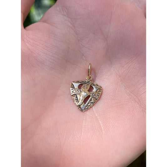 Vintage Solid 10k Yellow Gold Good Year Charm