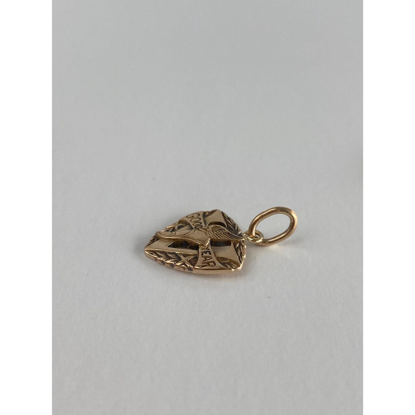 Vintage Solid 10k Yellow Gold Good Year Charm