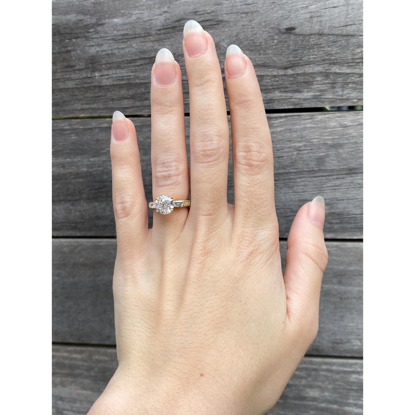 Solid 14k Yellow Gold Cubic Zirconia Ring - Size 4.75