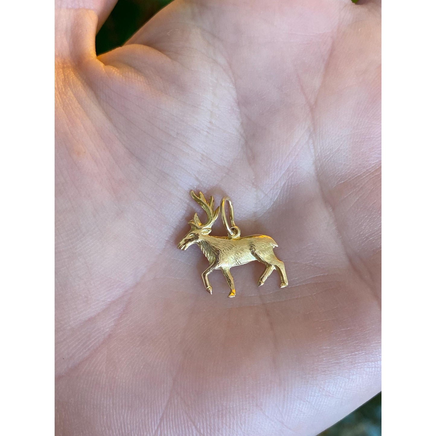 Vintage Solid 14k Yellow Gold Deer Charm