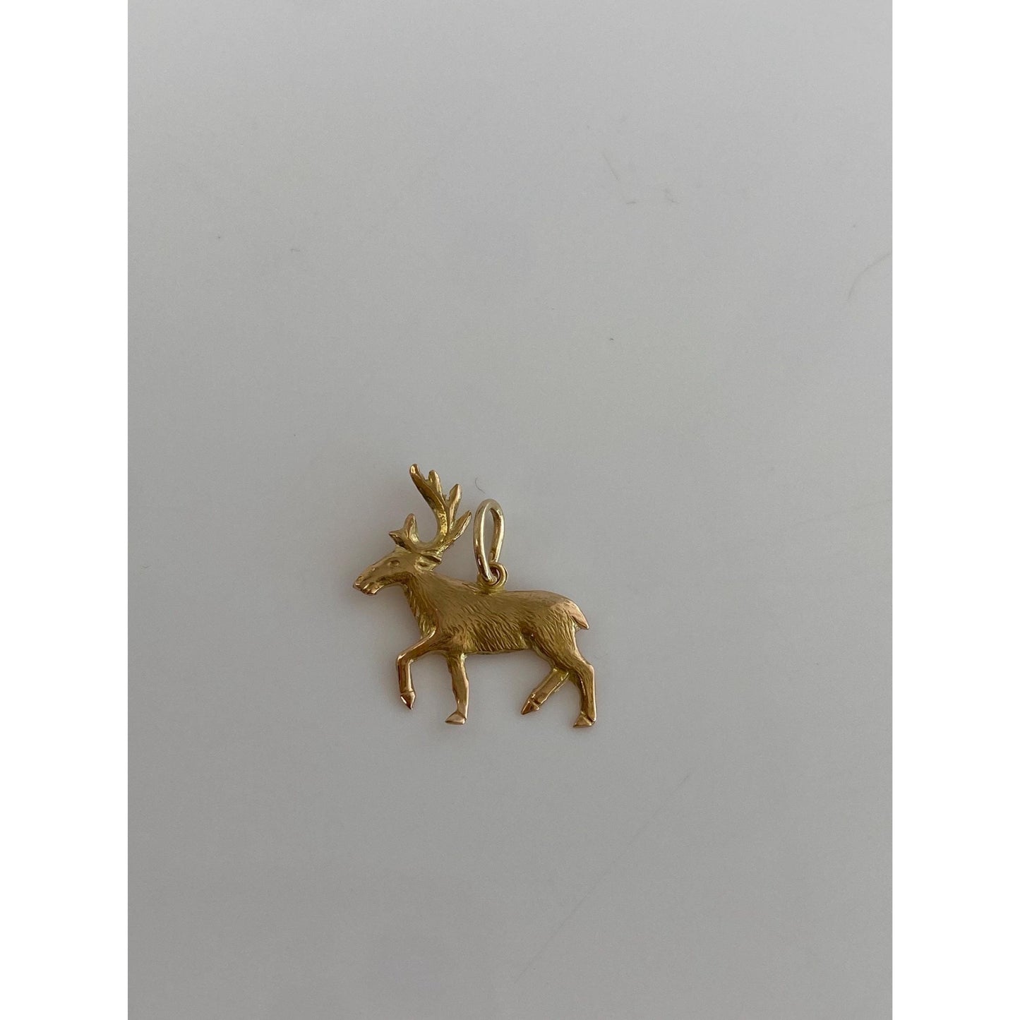 Vintage Solid 14k Yellow Gold Deer Charm