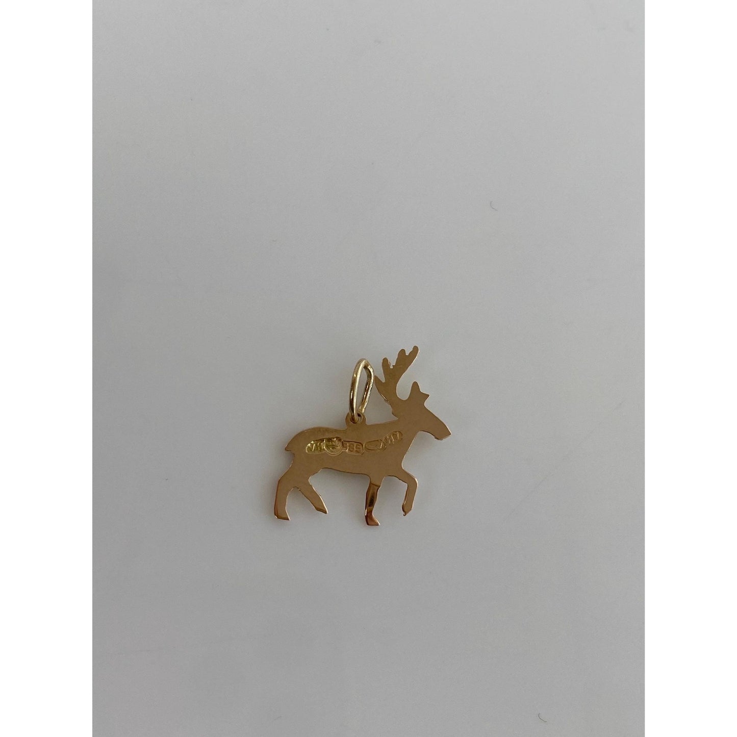 Vintage Solid 14k Yellow Gold Deer Charm