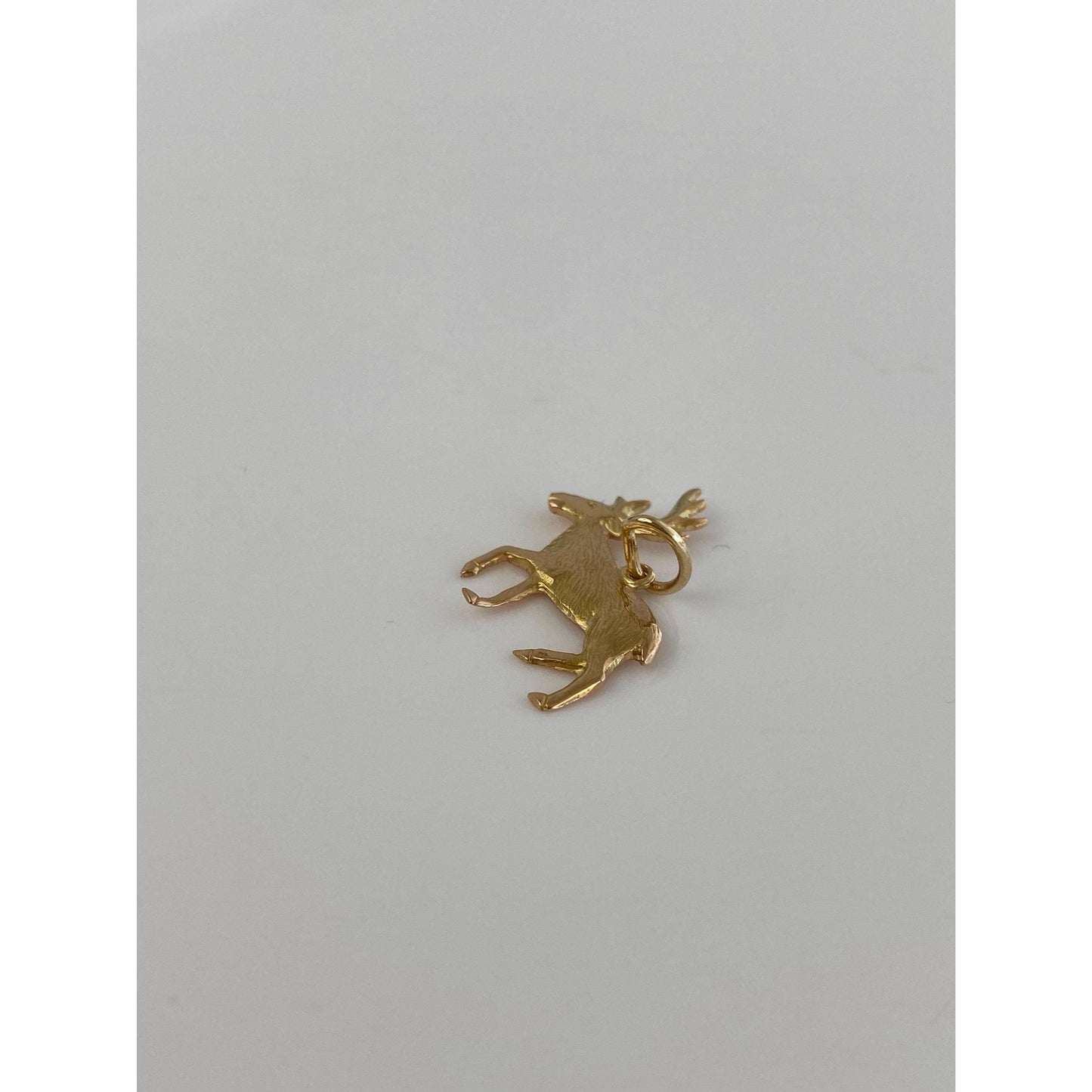 Vintage Solid 14k Yellow Gold Deer Charm