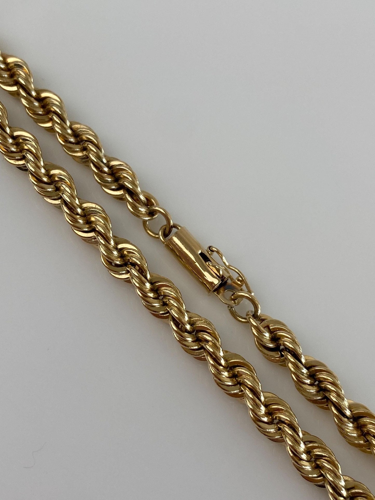 Vintage Solid 14k Yellow Gold Rope Chain Necklace - 18 inches