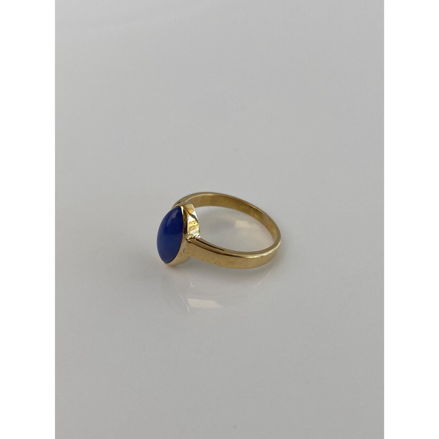 Vintage Solid 18k Yellow Gold Blue Star Sapphire Ring - Size 4.25