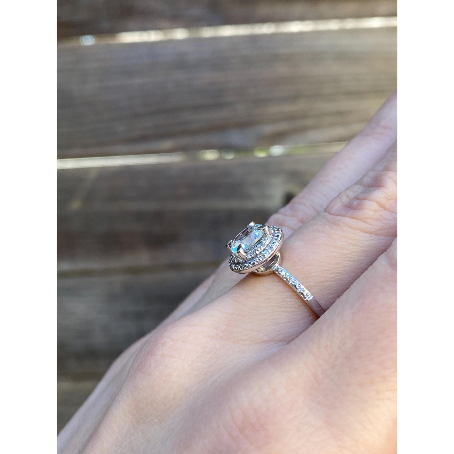 Vintage Solid 10k White Gold Diamond Pave Cubic Zirconia Ring - Size 5.75-6