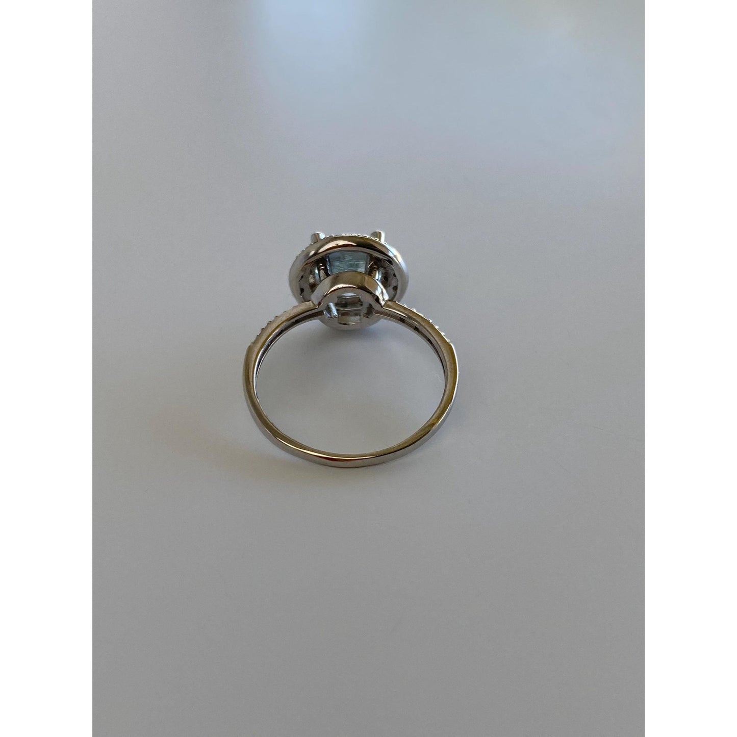 Vintage Solid 10k White Gold Diamond Pave Cubic Zirconia Ring - Size 5.75-6