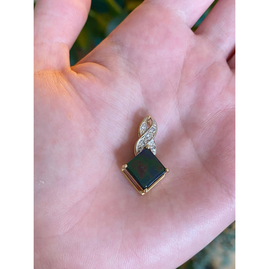 Solid 14k White & Yellow Gold Diamond Ammonite Slide Charm